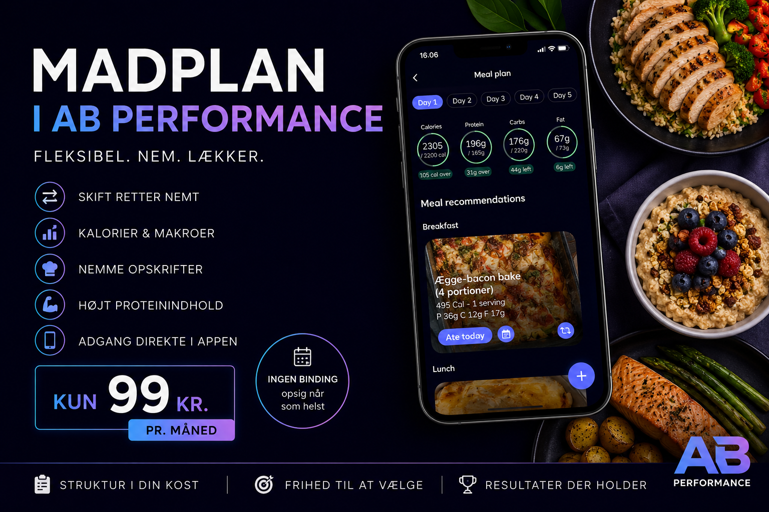 Madplan. App. Kolding. Kostvejledning. Vægttab